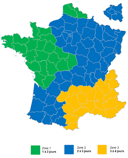 Carte de délais de livraison